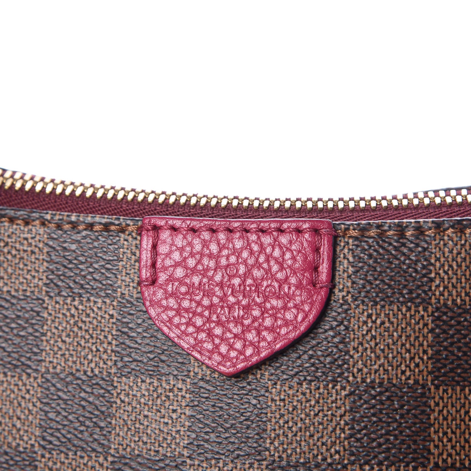 Louis Vuitton Damier Ebene Cuir Taurillon Hyde Park Fuchsia 6 of 10