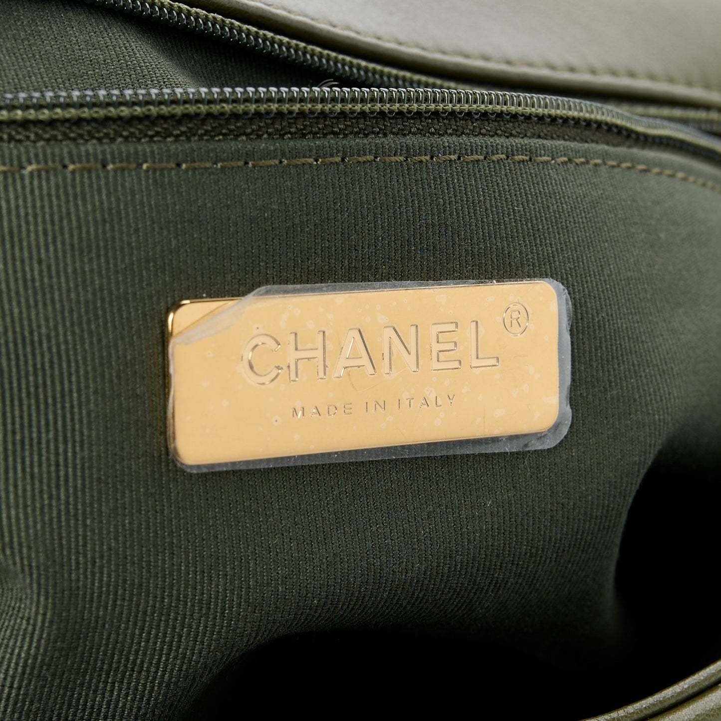 Lambskin Quilted Large Chanel 19 Flap Khaki
