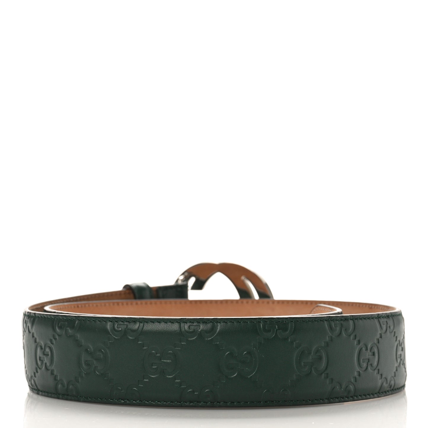 Guccissima Signature Interlocking G 40mm Belt 85 34 Green