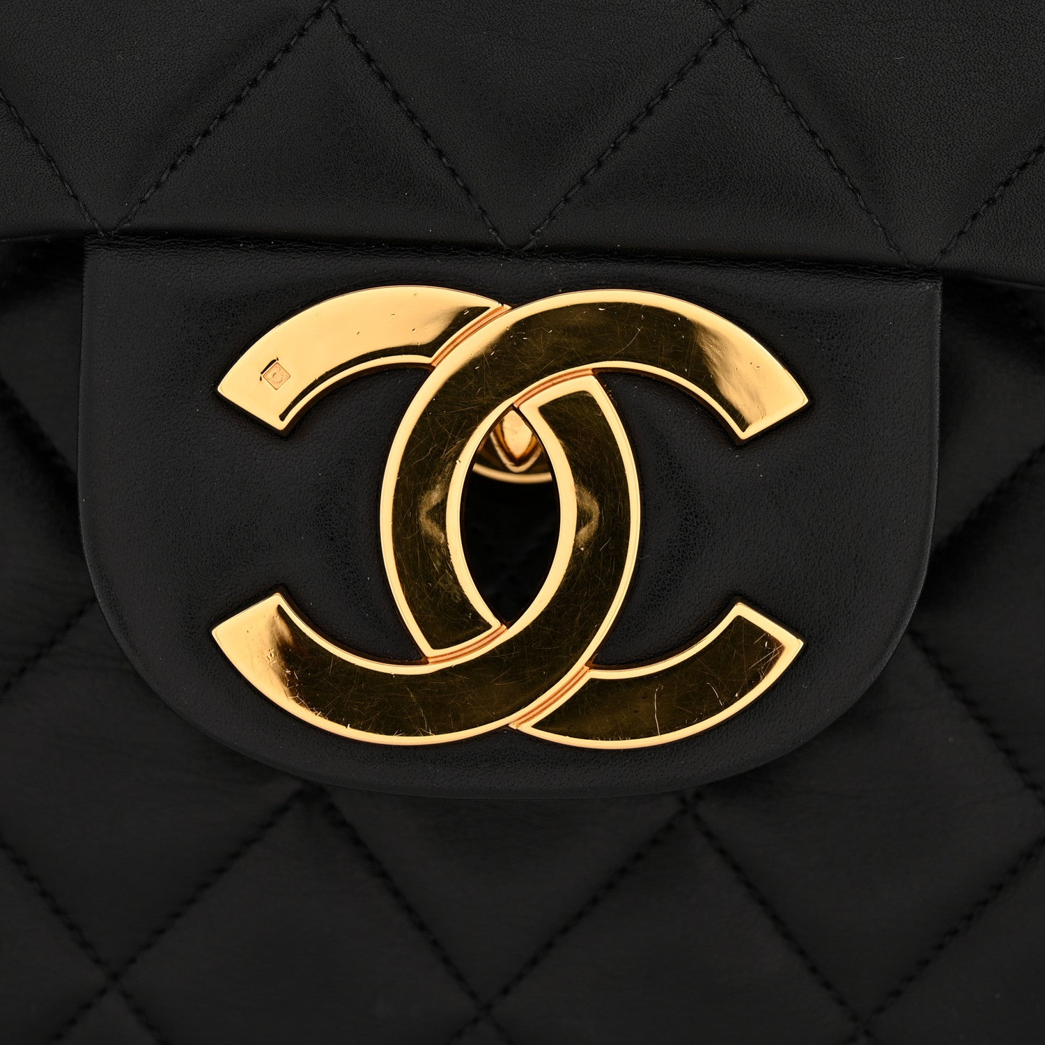 Chanel Lambskin Quilted XL Jumbo Single Flap Black 13 of 14