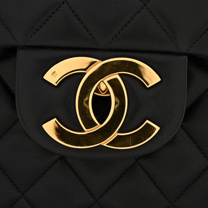 Chanel Lambskin Quilted XL Jumbo Single Flap Black 13 of 14