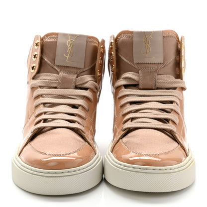 Saint Laurent Patent Calfskin Womens Malibu High Top Sneakers 35 Carne 2 of 10