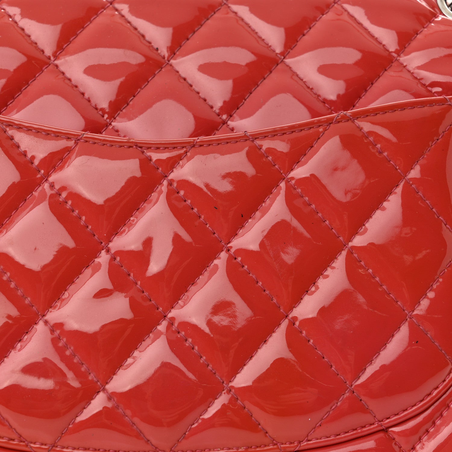 Chanel Patent Quilted Medium Double Flap Dark Pink 15 of 15