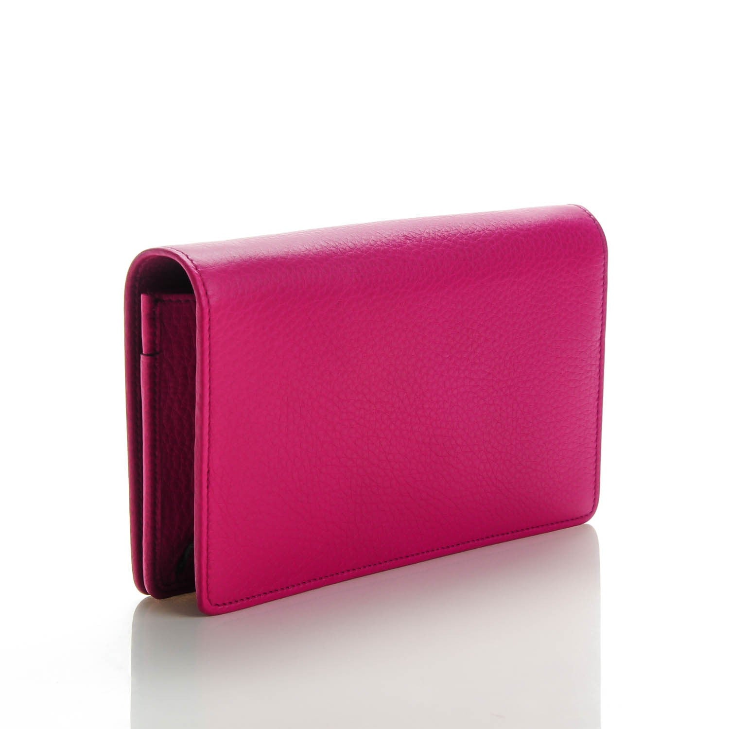 Gucci Pebbled Calfskin Soho Wallet on Chain Bright Bougainvillea 3 of 6