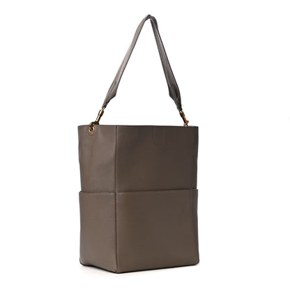 Celine Soft Grained Calfskin Sangle Bucket Bag Taupe 2 of 4