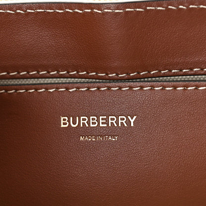 Burberry Canvas Horseferry Print Note Crossbody Bag Natural Tan Fiery Red 6 of 8
