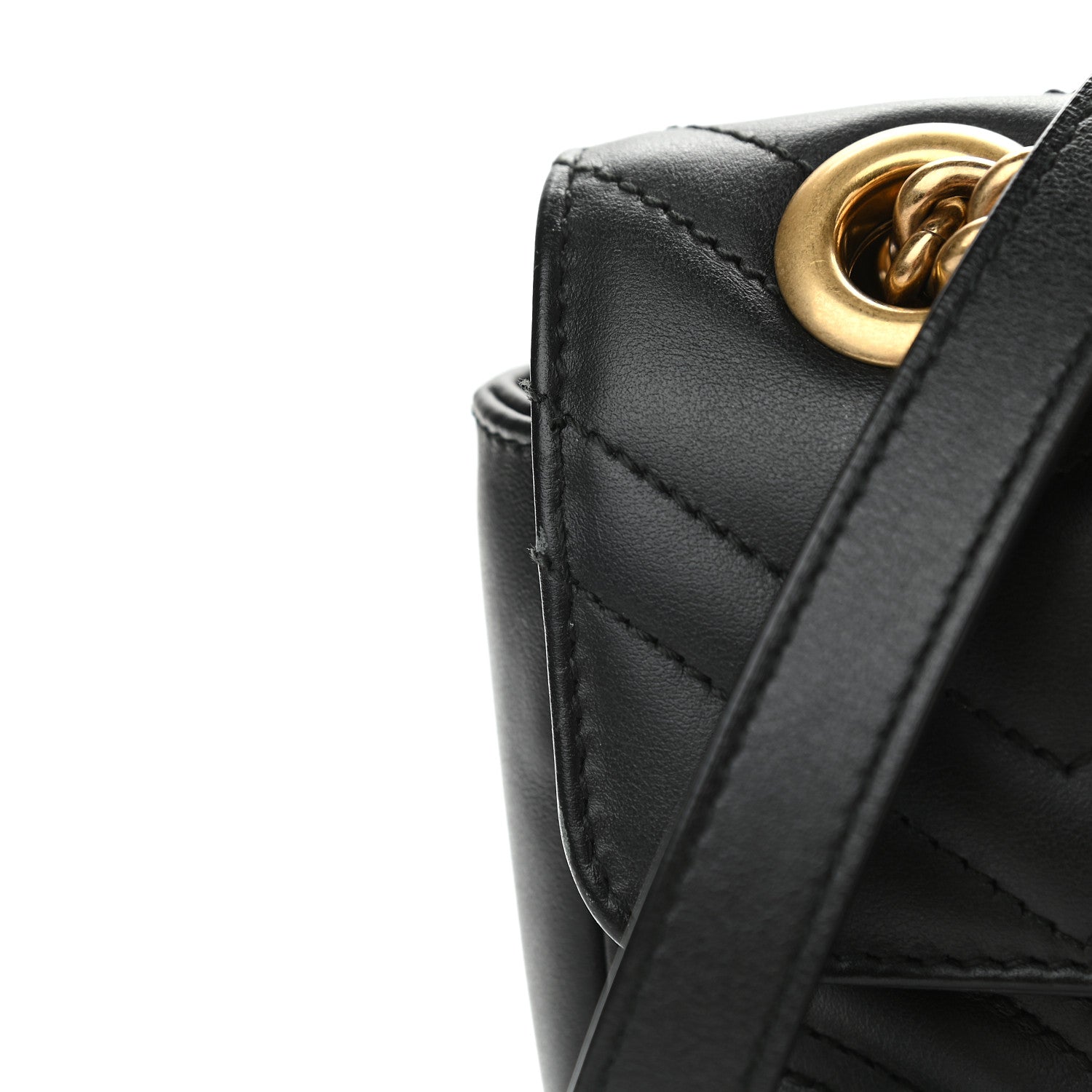 Gucci Calfskin Matelasse Mini GG Marmont Shoulder Bag Black 10 of 10