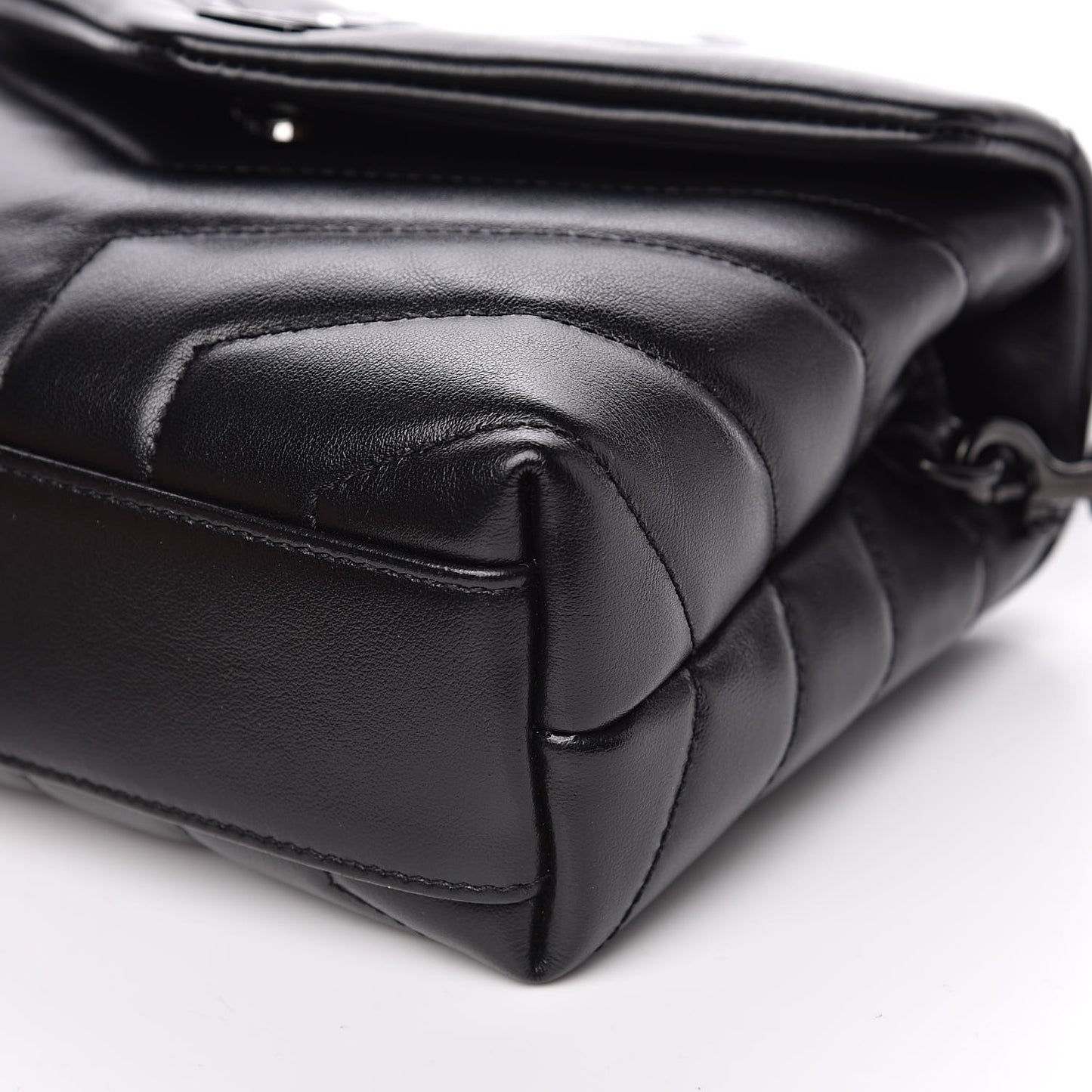 Calfskin Y Quilted Monogram Toy Loulou Crossbody Bag Black