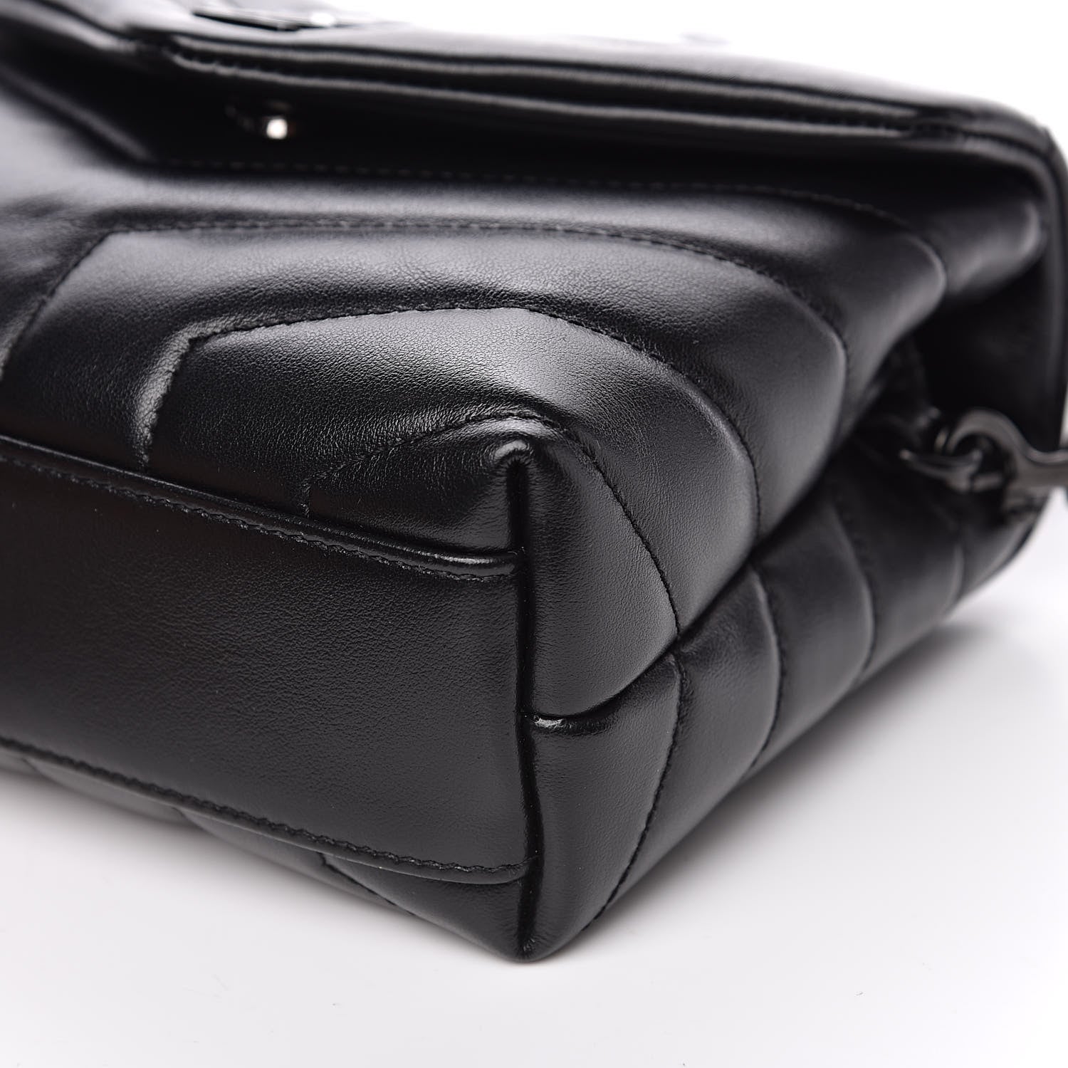 Saint Laurent Calfskin Y Quilted Monogram Toy Loulou Crossbody Bag Black 9 of 11