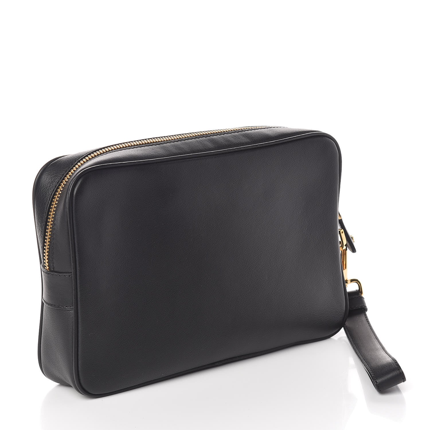 Versace Calfskin Medusa Head Wrist Pochette Black 3 of 8
