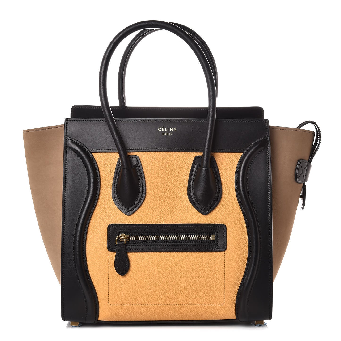 Baby Grained Calfskin Nubuck Micro Tri-Color Luggage Corn