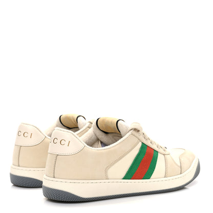 Gucci Nylon Nubuck Web Womens Screener Sneakers 40 Mystic White Dusty Milk 5 of 10