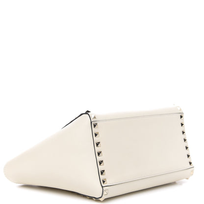 Valentino Garavani Vitello Small Rockstud Double Handle Tote Ivory 5 of 11