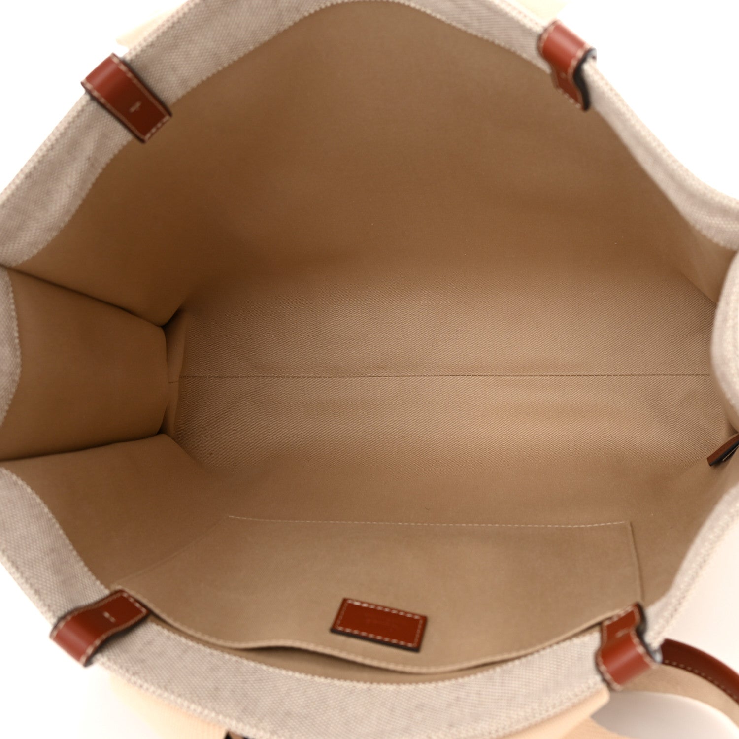 Chloe Cotton Calfskin Large Woody Ribbon Tote White Brown 5 of 11