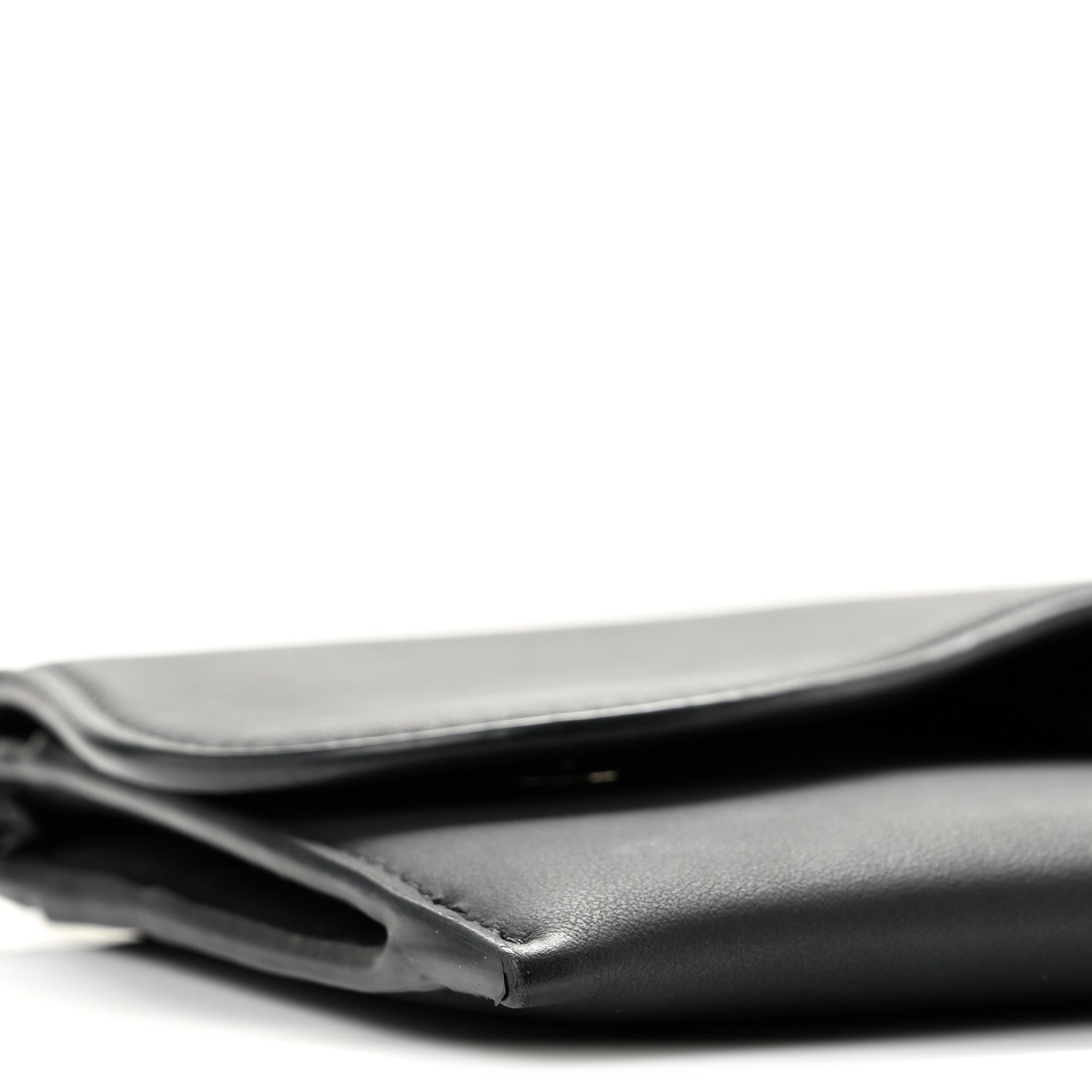 Christian Dior Ultra Matte Calfskin Saddle Chain Wallet Pouch Black 9 of 11