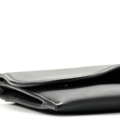 Christian Dior Ultra Matte Calfskin Saddle Chain Wallet Pouch Black 9 of 11
