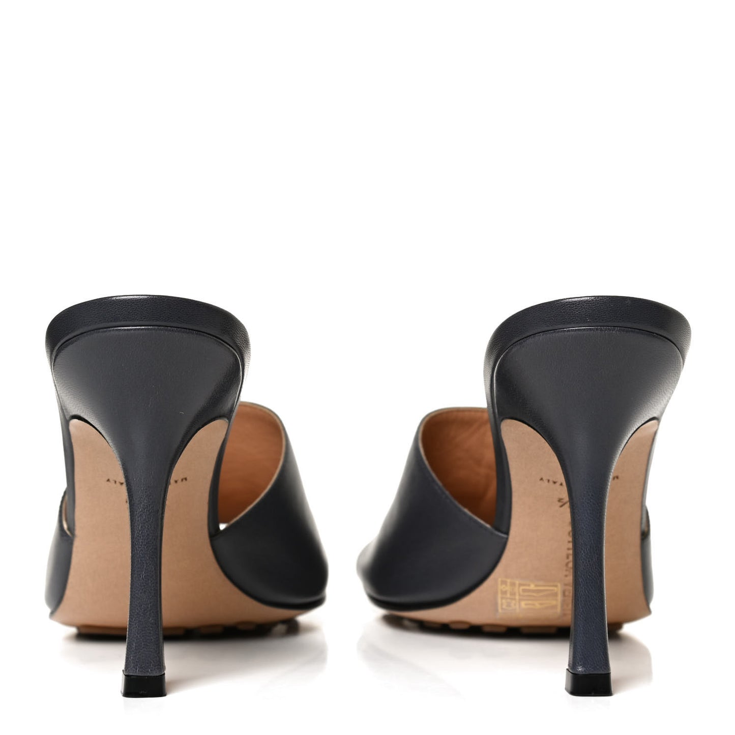 Lambskin Stretch Mule Sandals 38.5 Light Graphite