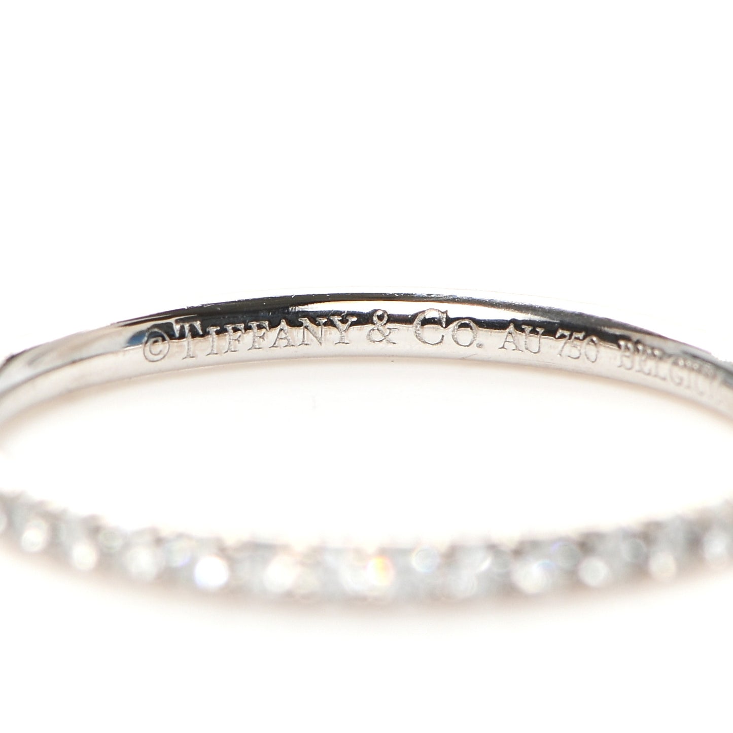 18K White Gold Diamond Metro Band Ring 49 5