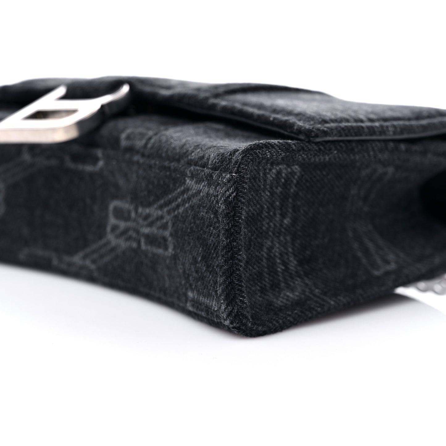 Denim BB Monogram Hourglass Chain Bag Black