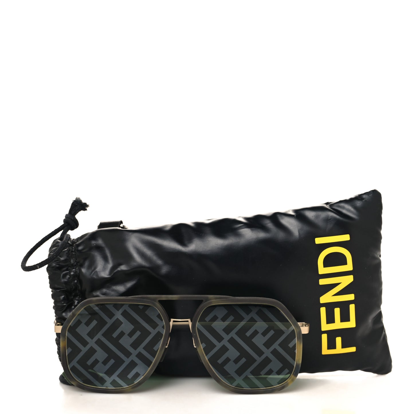 Metal Geometric FF Sunglasses FE40041U Green Gold