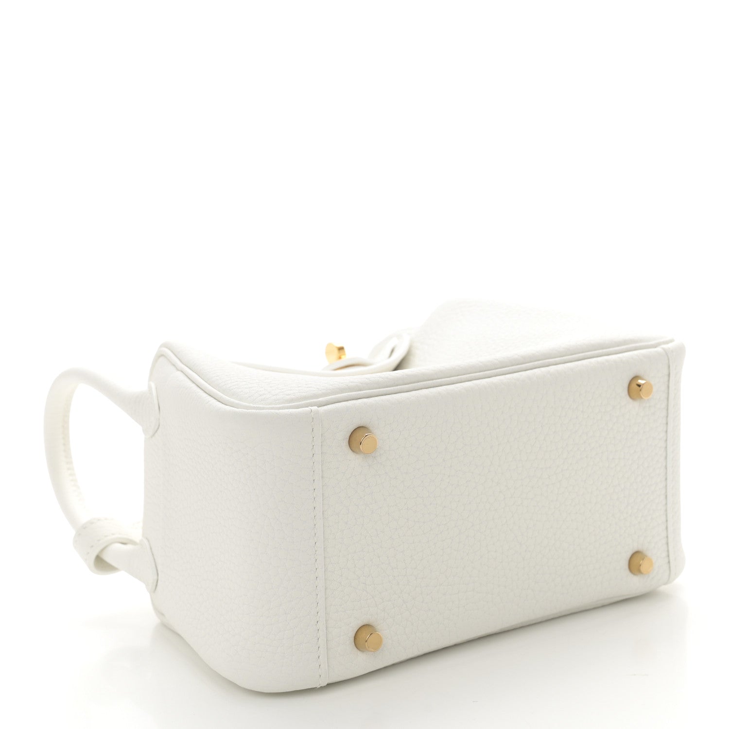 Hermes Taurillon Clemence Mini Lindy 20 New White 4 of 11