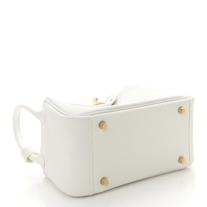 Hermes Taurillon Clemence Mini Lindy 20 New White 4 of 11