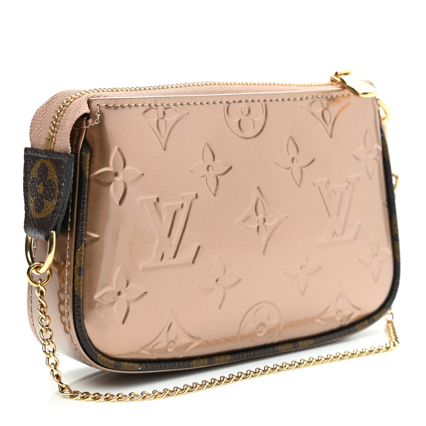Metallic Vernis Mini Pochette Accessories Rose Gold