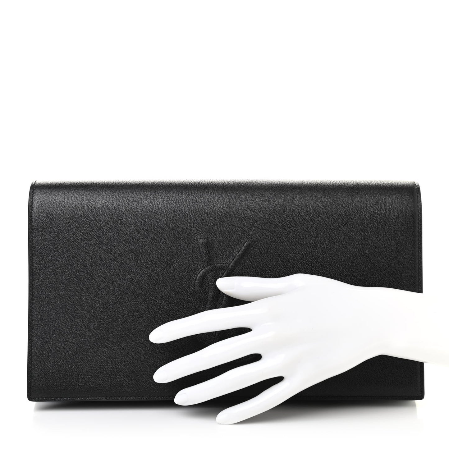 Calfskin Monogram Large Belle De Jour Clutch Gray