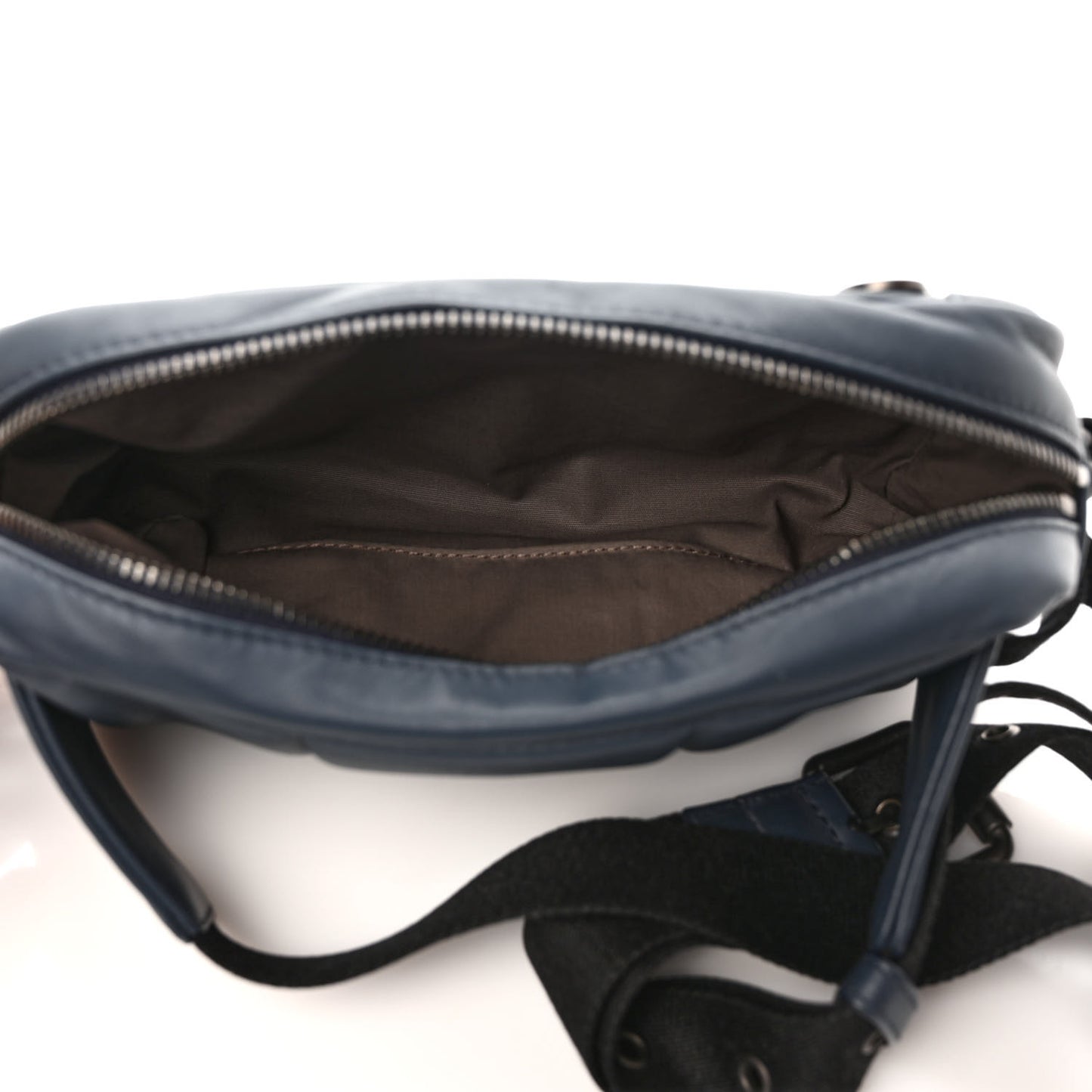 Calfskin Intrecciato Belt Bag Blue