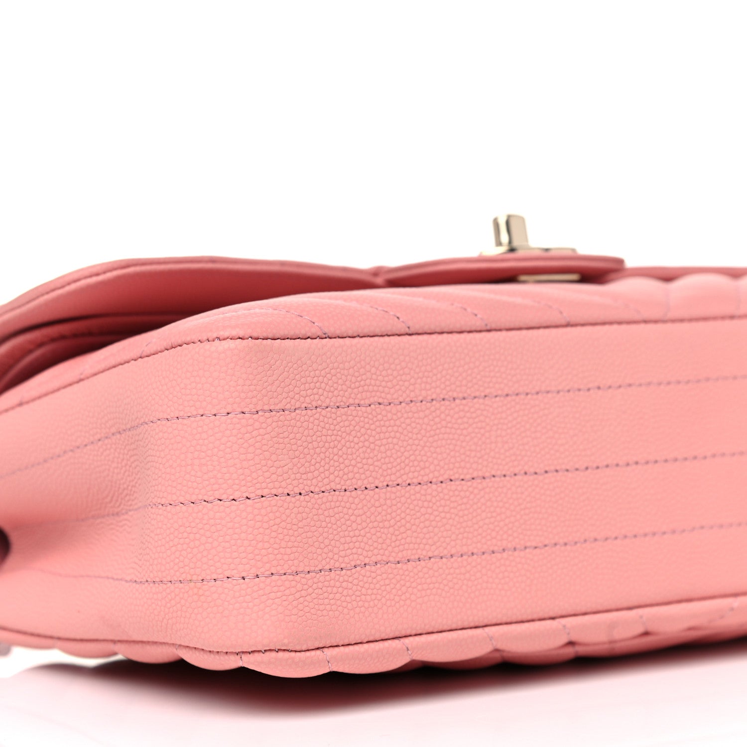 Chanel Caviar Chevron Quilted Small Double Flap Pink 8 of 10