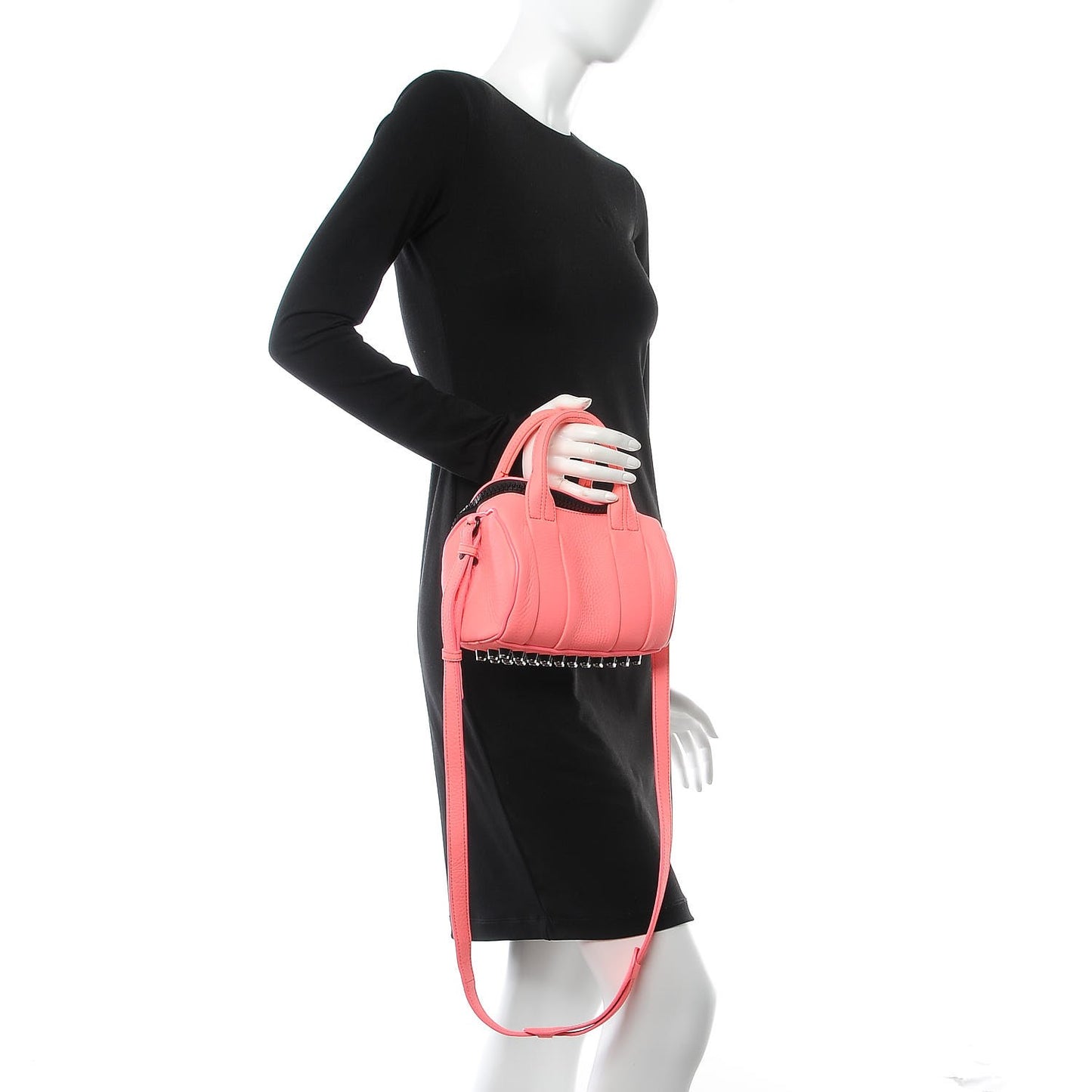 Pebbled Lambskin Mini Rockie Fluo Coral