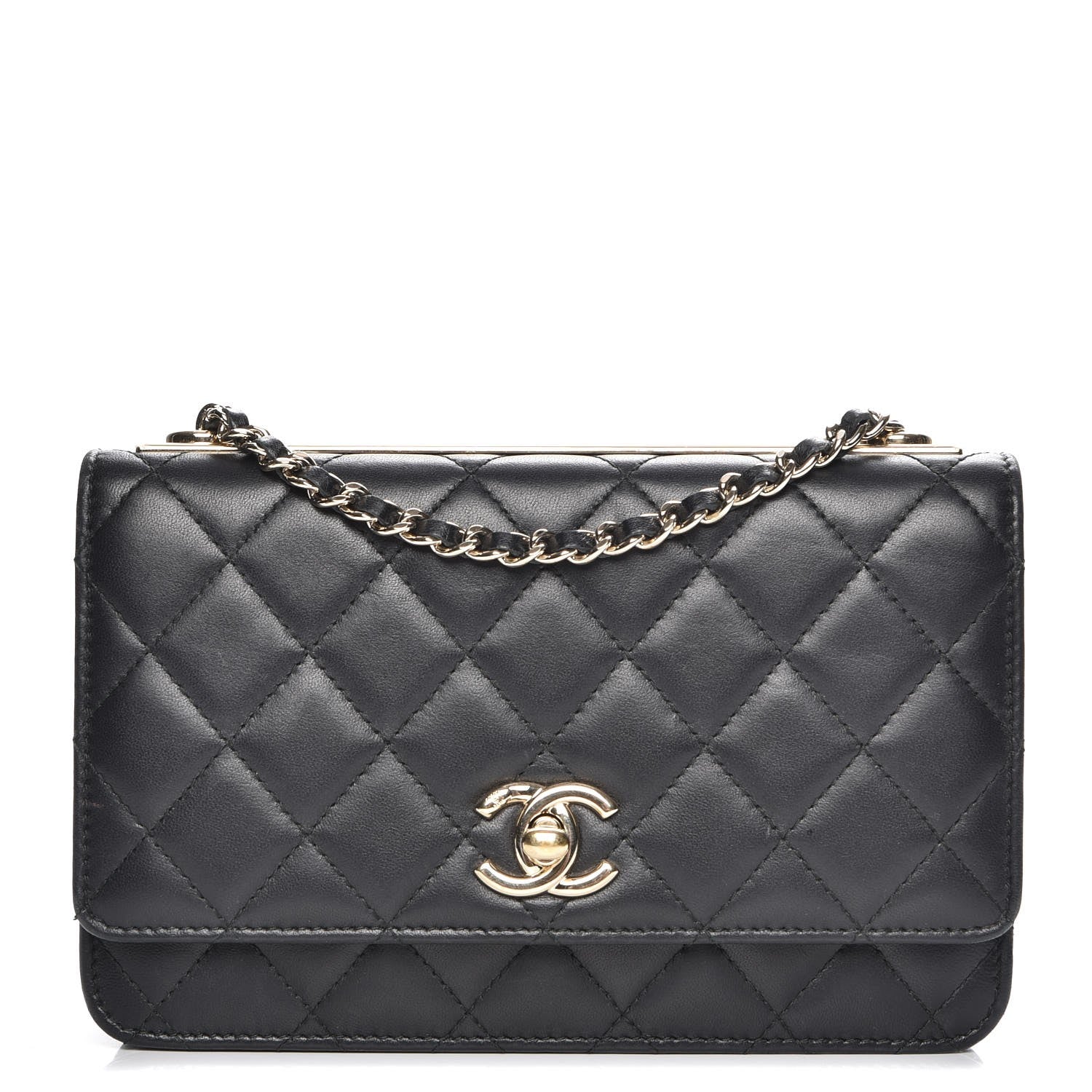 Chanel Lambskin Quilted Trendy CC Wallet On Chain WOC Black 1 of 10