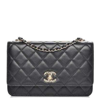 Chanel Lambskin Quilted Trendy CC Wallet On Chain WOC Black 1 of 10