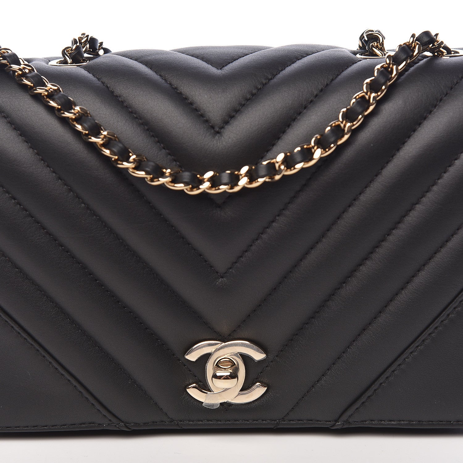 Chanel Calfskin Chevron Quilted Mini Statement Flap Black 8 of 11