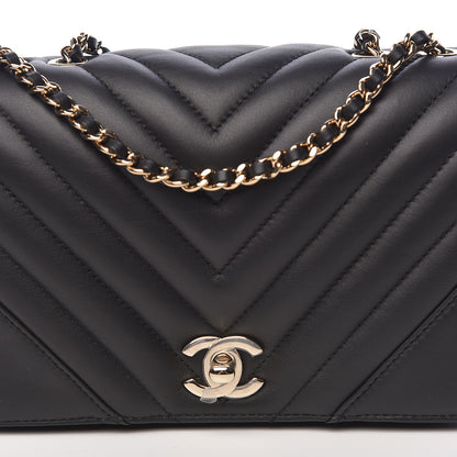 Chanel Calfskin Chevron Quilted Mini Statement Flap Black 8 of 11