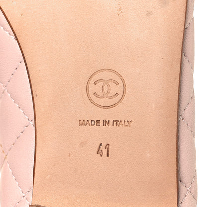 Chanel Lambskin Quilted Cap Toe Ballerina Flats 41 Light Pink 6 of 8