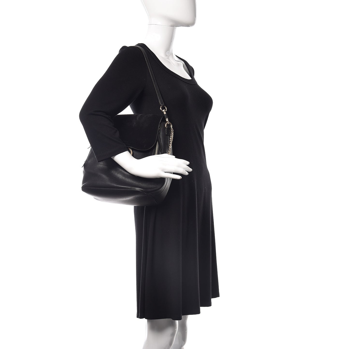 Suede Calfskin Medium Faye Backpack Black