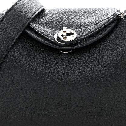 Hermes Taurillon Clemence Mini Lindy 20 Black 8 of 12