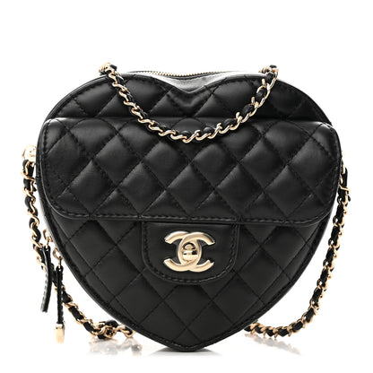 Chanel Lambskin Quilted CC In Love Heart Bag Black 1 of 11
