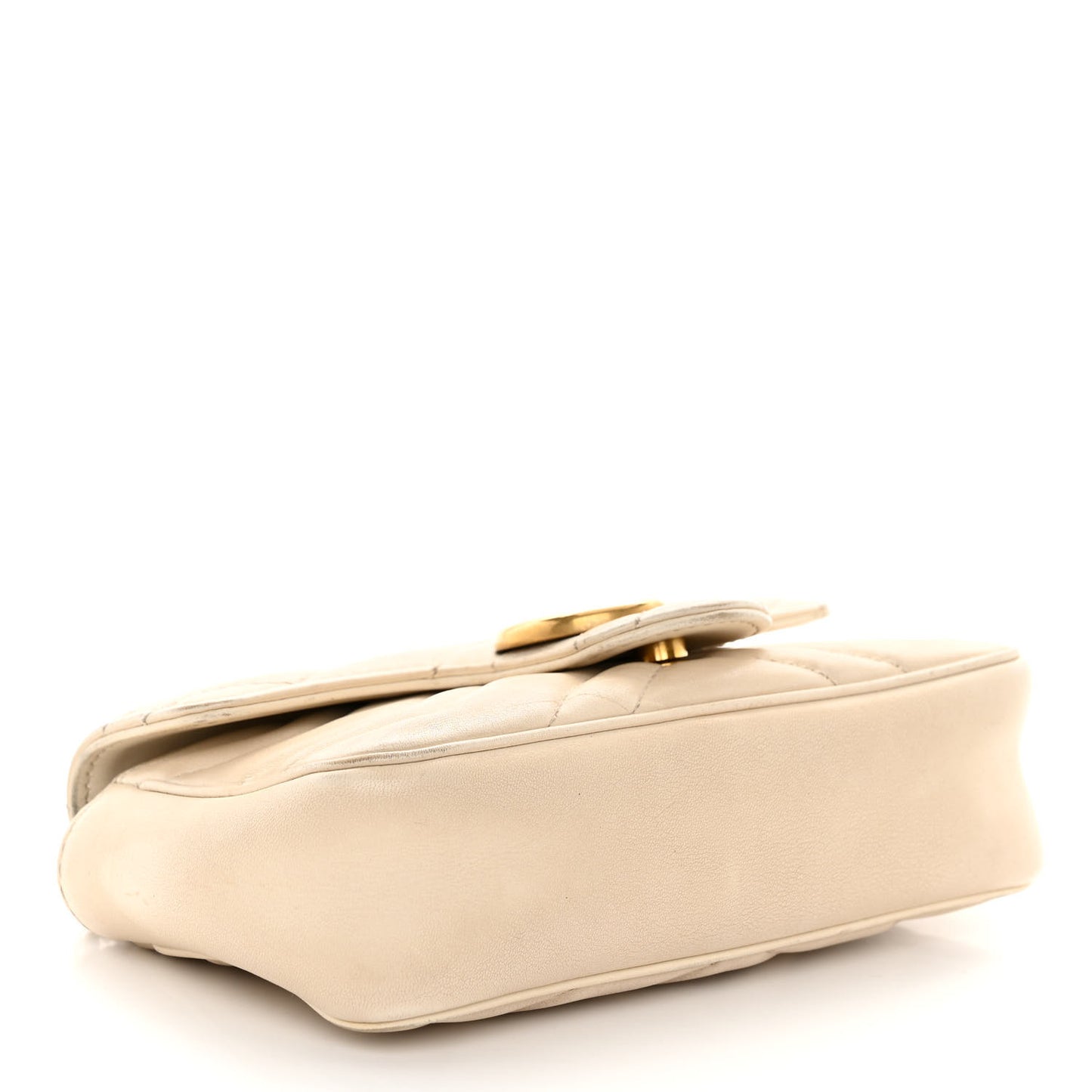 Calfskin Matelasse Super Mini GG Marmont Shoulder Bag White
