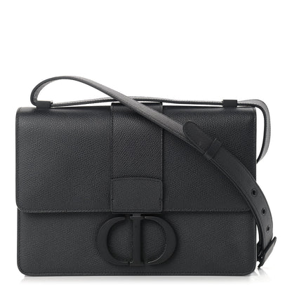 Christian Dior Ultra Matte Grained Calfskin 30 Montaigne Flap Bag Black 1 of 12