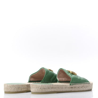 Gucci Nappa Matelasse GG Marmont Espadrille Slide Sandals 37.5 New Shamarock 4 of 8