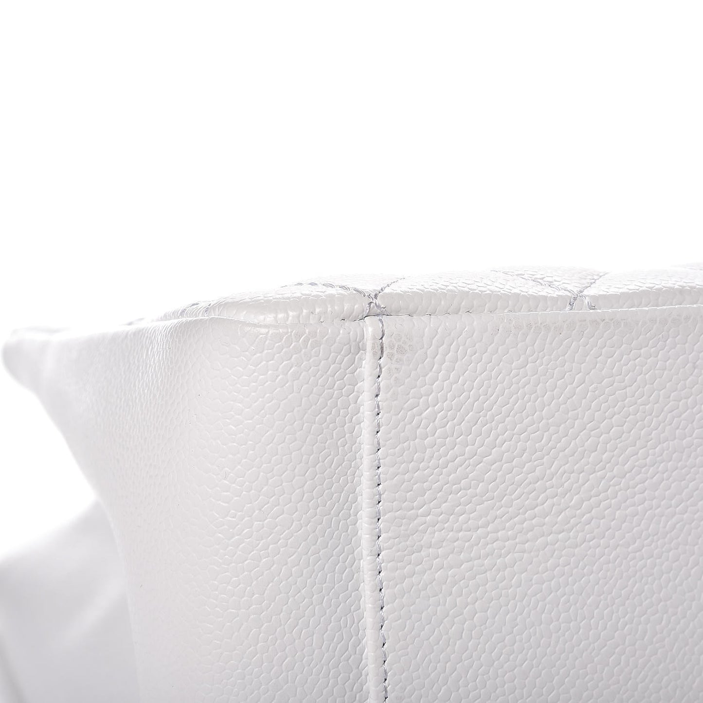 Caviar Quilted Grand Shopping Tote GST White