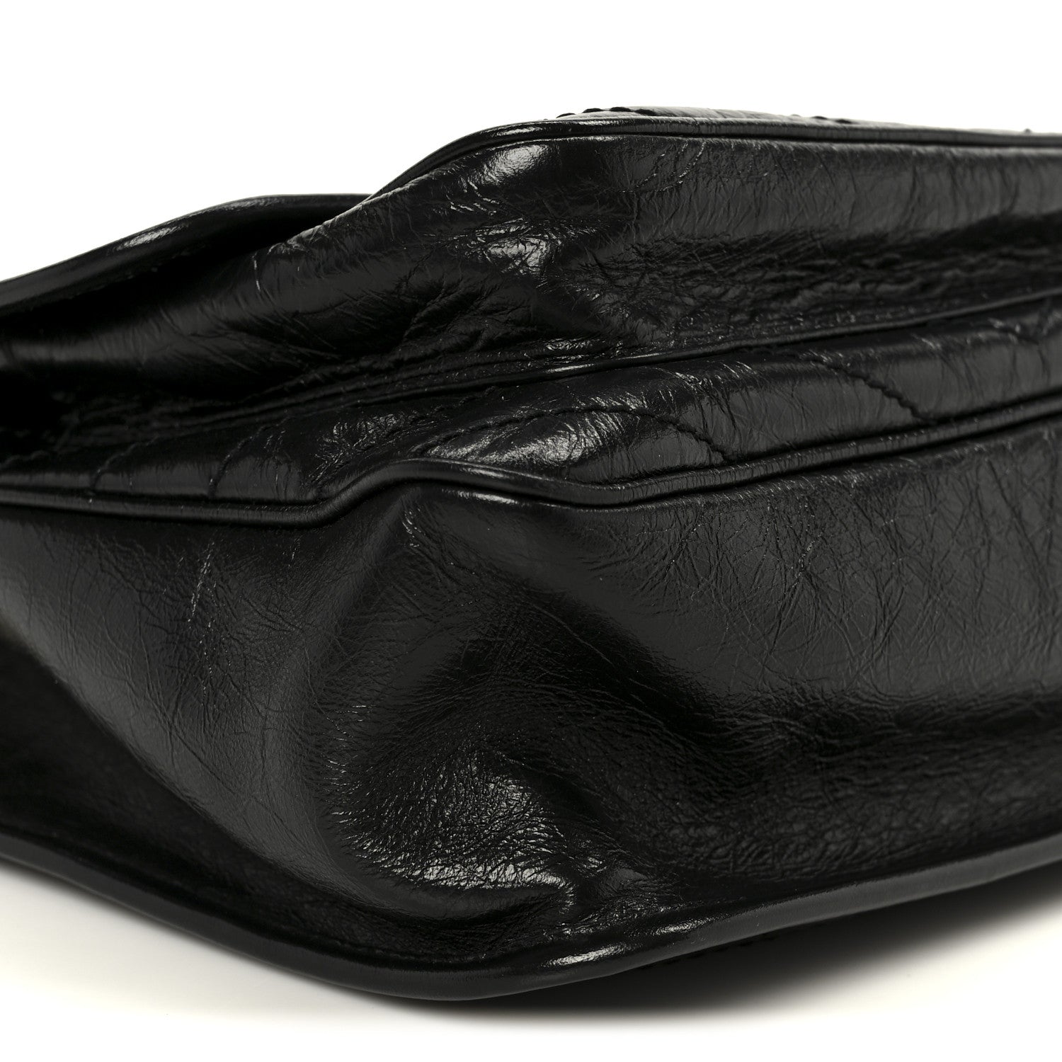 Saint Laurent Crinkled Calfskin Matelasse Monogram Medium Niki Chain Satchel Black 10 of 11