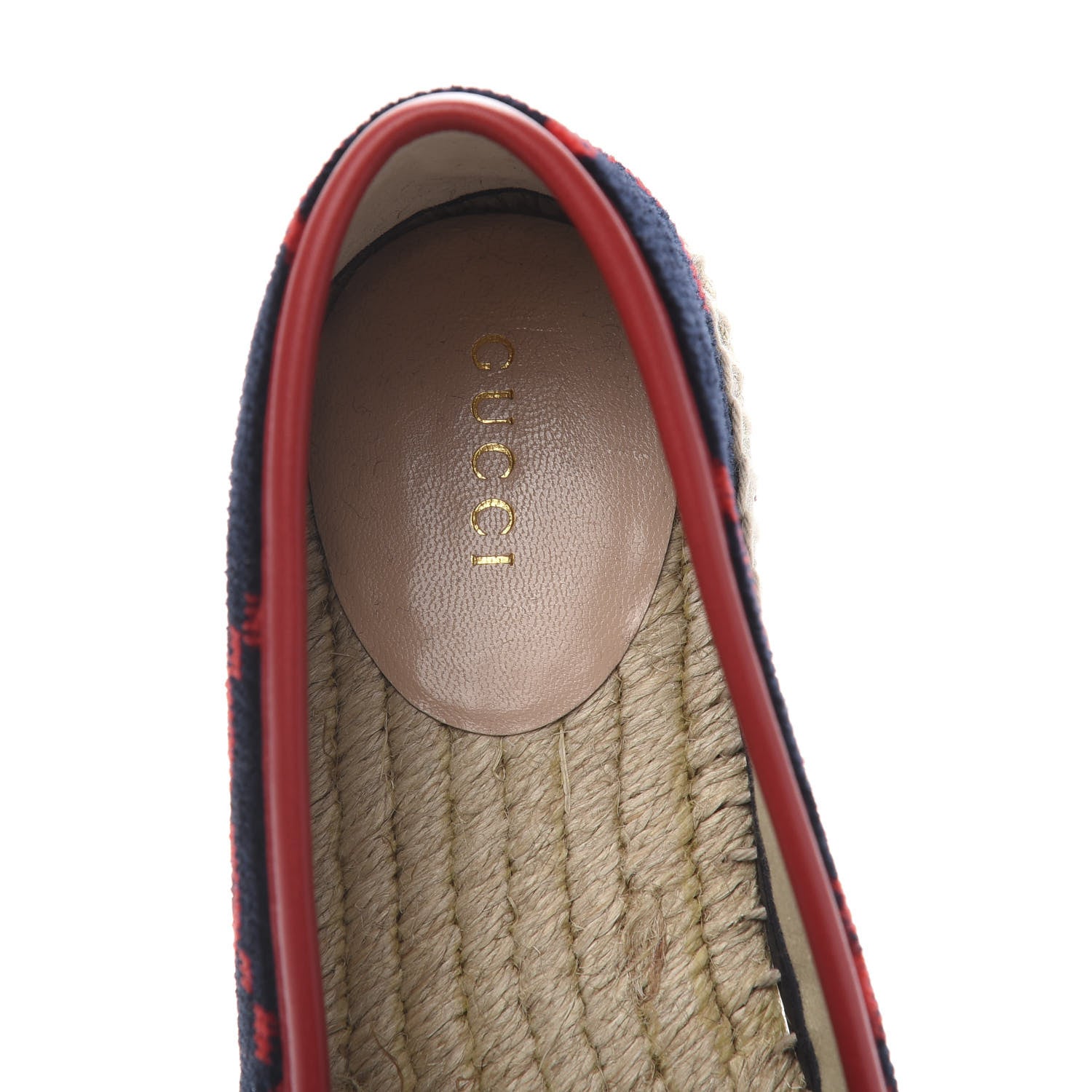Gucci Terry Cloth GG Monogram Espadrilles 37.5 Blue Red 6 of 9