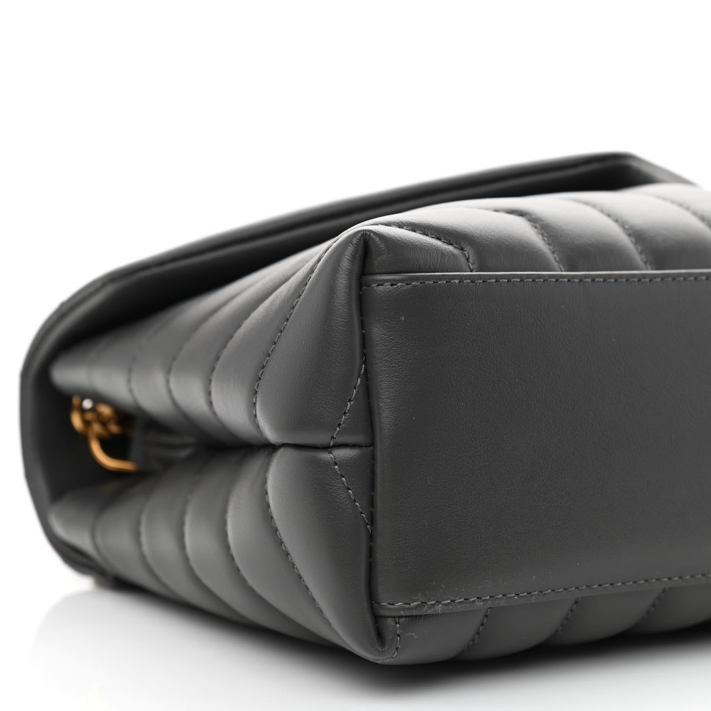 Calfskin Y Quilted Monogram Small Loulou Chain Satchel Storm