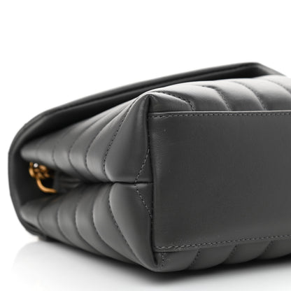 Saint Laurent Calfskin Y Quilted Monogram Small Loulou Chain Satchel Storm 9 of 10