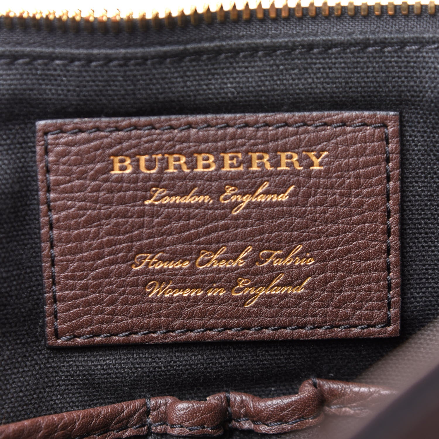 Burberry Grainy Calfskin House Check Ethan Satchel Oak Brown 6 of 13