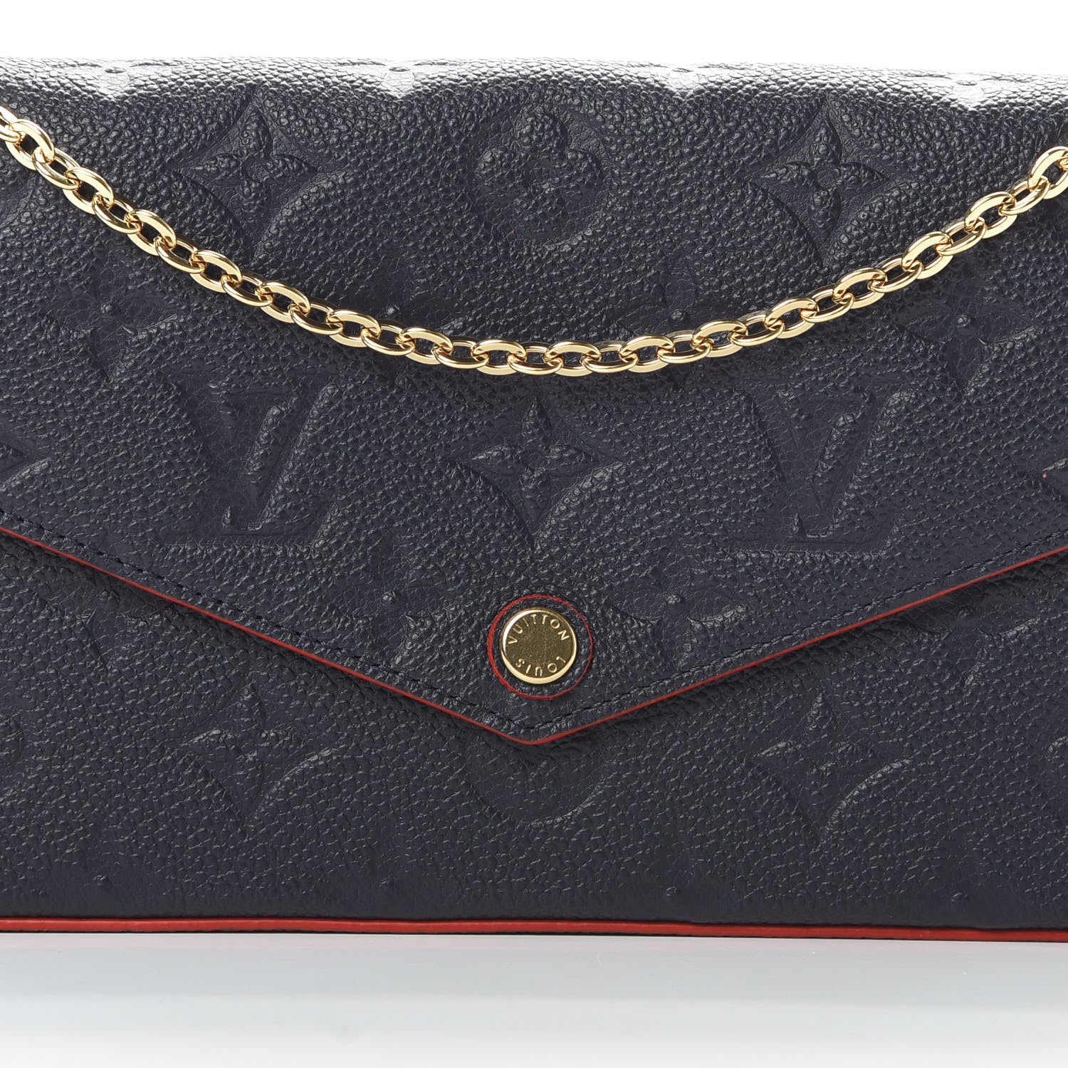 Louis Vuitton Empreinte Pochette Felicie Chain Wallet Marine Rouge 10 of 12