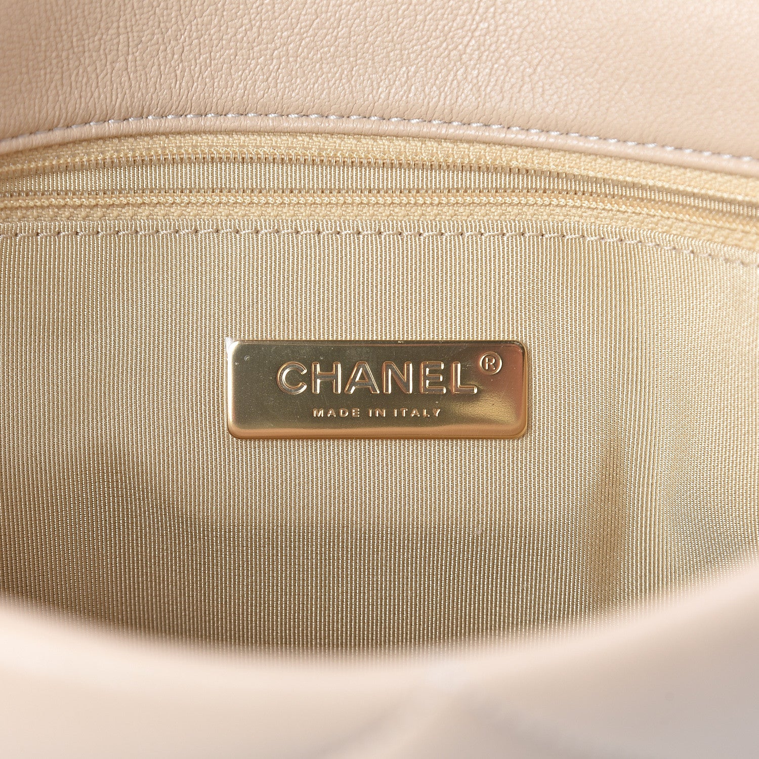 Chanel Lambskin Quilted Large 19 Flap Beige 5 of 9